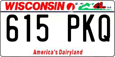 WI license plate 615PKQ