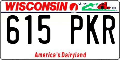 WI license plate 615PKR