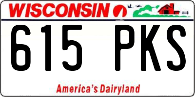 WI license plate 615PKS