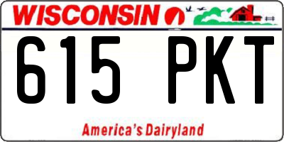 WI license plate 615PKT