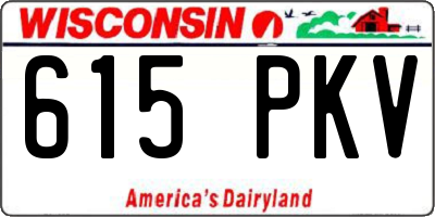 WI license plate 615PKV