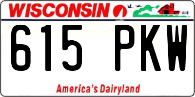 WI license plate 615PKW