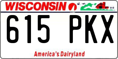 WI license plate 615PKX