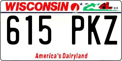 WI license plate 615PKZ