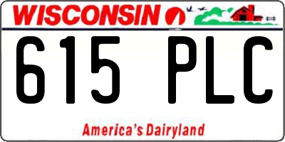 WI license plate 615PLC