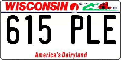 WI license plate 615PLE