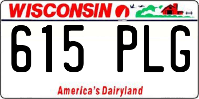 WI license plate 615PLG