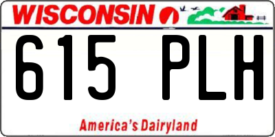 WI license plate 615PLH