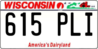 WI license plate 615PLI