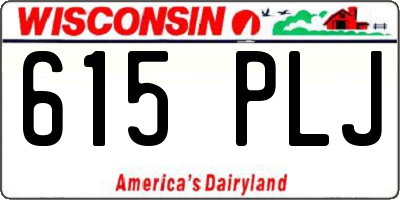 WI license plate 615PLJ