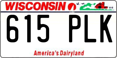 WI license plate 615PLK
