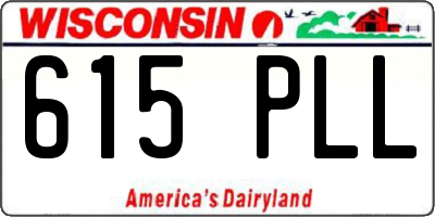 WI license plate 615PLL