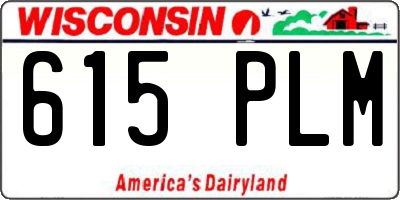 WI license plate 615PLM