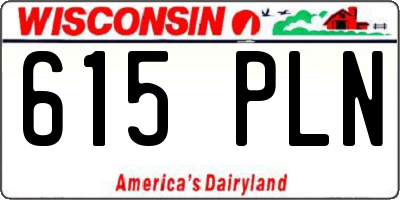 WI license plate 615PLN