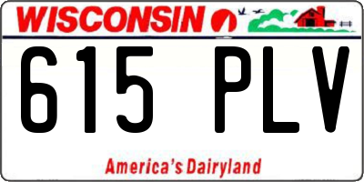 WI license plate 615PLV