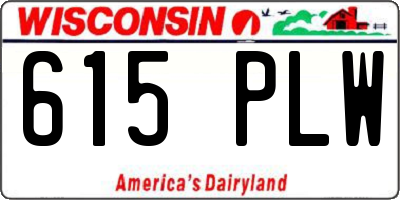 WI license plate 615PLW