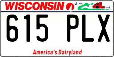 WI license plate 615PLX