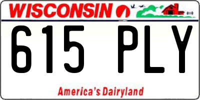 WI license plate 615PLY