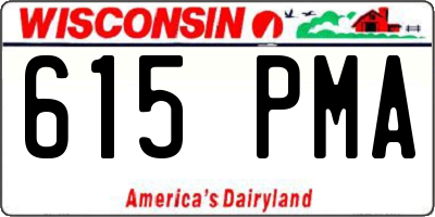 WI license plate 615PMA