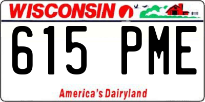 WI license plate 615PME