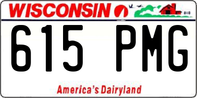 WI license plate 615PMG