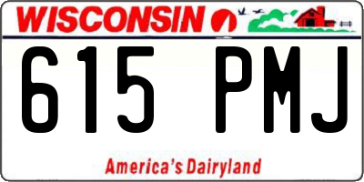 WI license plate 615PMJ