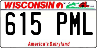 WI license plate 615PML