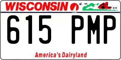 WI license plate 615PMP