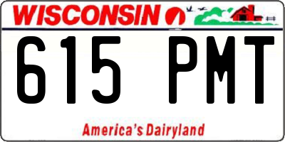 WI license plate 615PMT