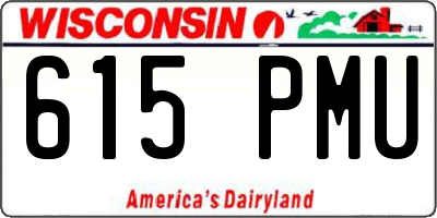 WI license plate 615PMU