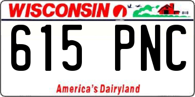 WI license plate 615PNC