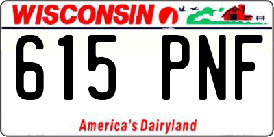 WI license plate 615PNF