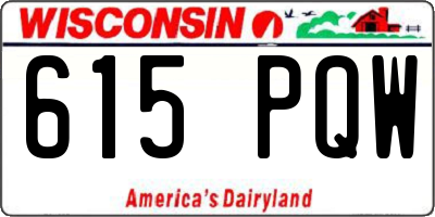 WI license plate 615PQW