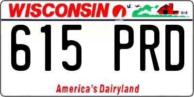 WI license plate 615PRD