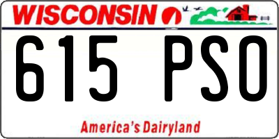 WI license plate 615PSO