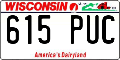 WI license plate 615PUC