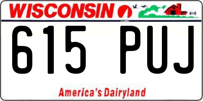 WI license plate 615PUJ