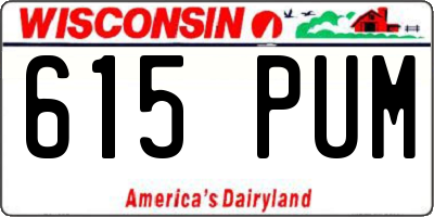 WI license plate 615PUM