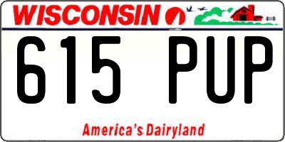 WI license plate 615PUP