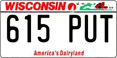 WI license plate 615PUT