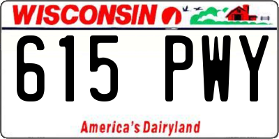 WI license plate 615PWY