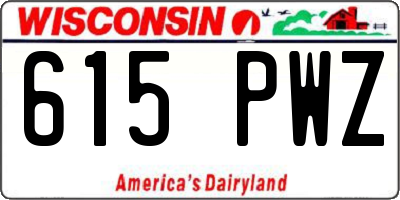 WI license plate 615PWZ