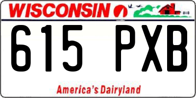 WI license plate 615PXB