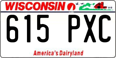 WI license plate 615PXC