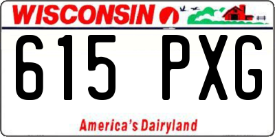 WI license plate 615PXG