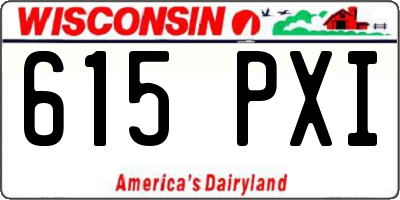WI license plate 615PXI
