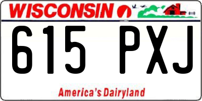 WI license plate 615PXJ