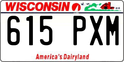 WI license plate 615PXM