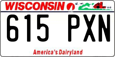 WI license plate 615PXN