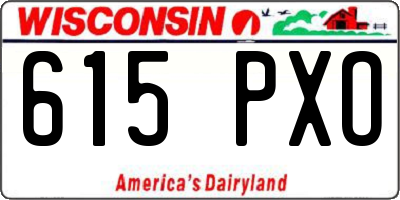 WI license plate 615PXO